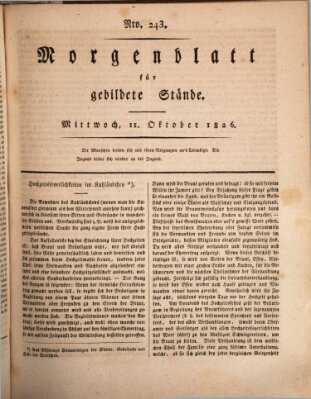 Morgenblatt für gebildete Stände Mittwoch 11. Oktober 1826