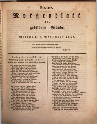 Morgenblatt für gebildete Stände Mittwoch 8. November 1826