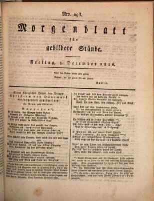 Morgenblatt für gebildete Stände Freitag 8. Dezember 1826