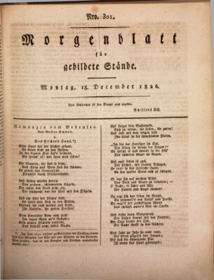 Morgenblatt für gebildete Stände Montag 18. Dezember 1826