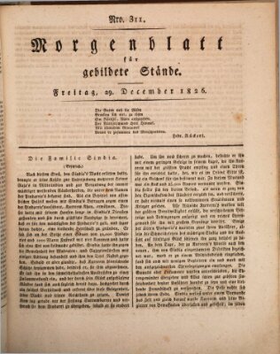 Morgenblatt für gebildete Stände Freitag 29. Dezember 1826