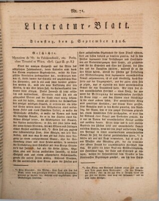 Morgenblatt für gebildete Stände Dienstag 5. September 1826