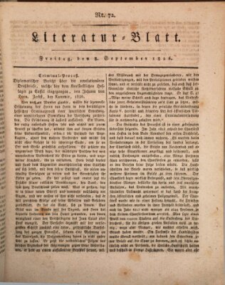 Morgenblatt für gebildete Stände Freitag 8. September 1826