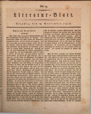 Morgenblatt für gebildete Stände Dienstag 19. September 1826
