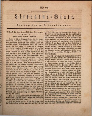 Morgenblatt für gebildete Stände Freitag 29. September 1826