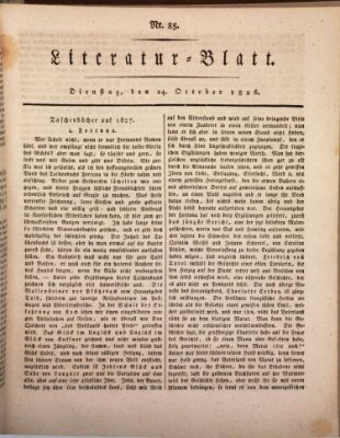 Morgenblatt für gebildete Stände Dienstag 24. Oktober 1826