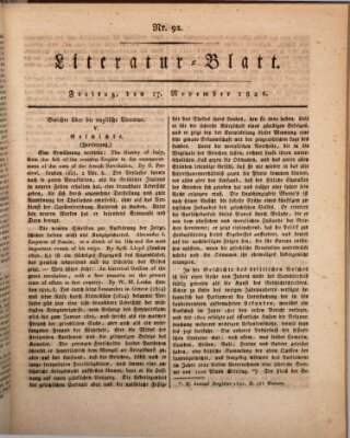 Morgenblatt für gebildete Stände Freitag 17. November 1826