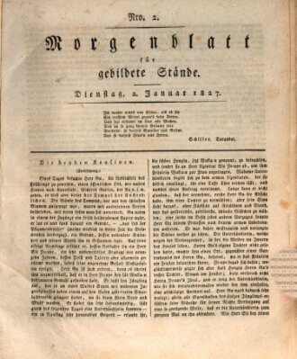 Morgenblatt für gebildete Stände Dienstag 2. Januar 1827