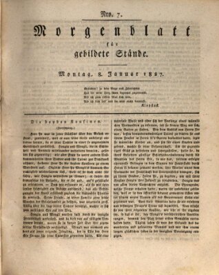 Morgenblatt für gebildete Stände Montag 8. Januar 1827