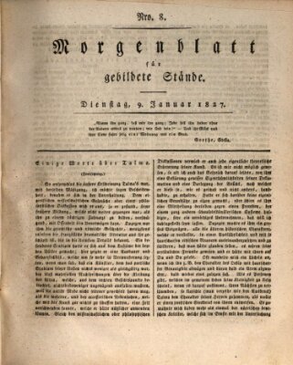 Morgenblatt für gebildete Stände Dienstag 9. Januar 1827