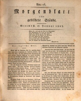 Morgenblatt für gebildete Stände Mittwoch 17. Januar 1827