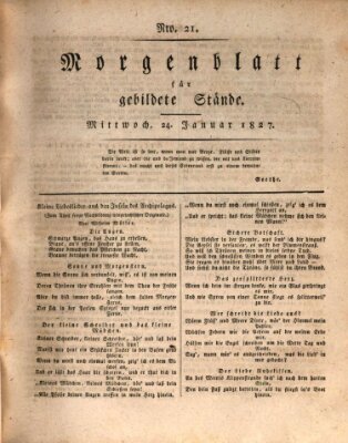 Morgenblatt für gebildete Stände Mittwoch 24. Januar 1827