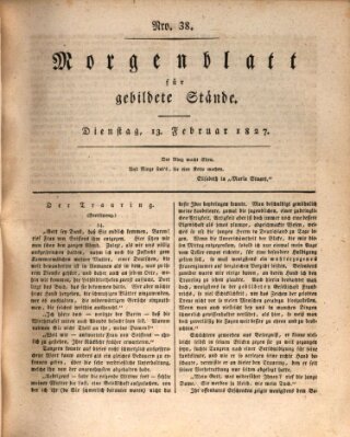 Morgenblatt für gebildete Stände Dienstag 13. Februar 1827