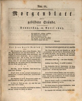 Morgenblatt für gebildete Stände Donnerstag 12. April 1827