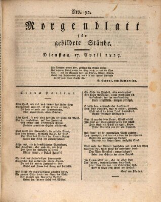 Morgenblatt für gebildete Stände Dienstag 17. April 1827