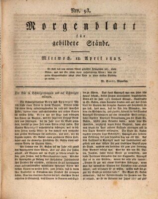 Morgenblatt für gebildete Stände Mittwoch 18. April 1827