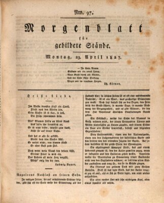 Morgenblatt für gebildete Stände Montag 23. April 1827