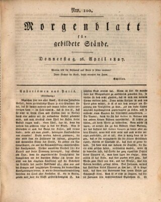 Morgenblatt für gebildete Stände Donnerstag 26. April 1827