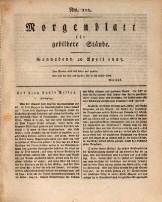 Morgenblatt für gebildete Stände Samstag 28. April 1827