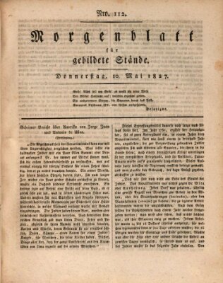 Morgenblatt für gebildete Stände Donnerstag 10. Mai 1827