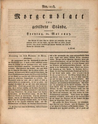 Morgenblatt für gebildete Stände Freitag 11. Mai 1827