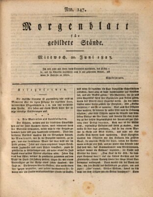 Morgenblatt für gebildete Stände Mittwoch 20. Juni 1827