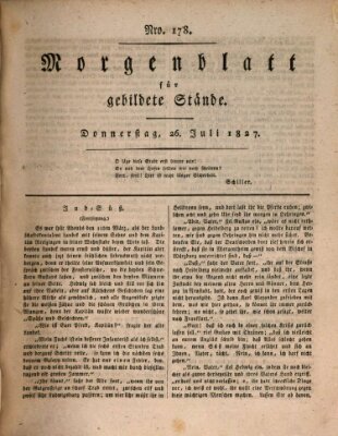 Morgenblatt für gebildete Stände Donnerstag 26. Juli 1827