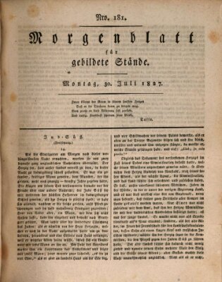 Morgenblatt für gebildete Stände Montag 30. Juli 1827