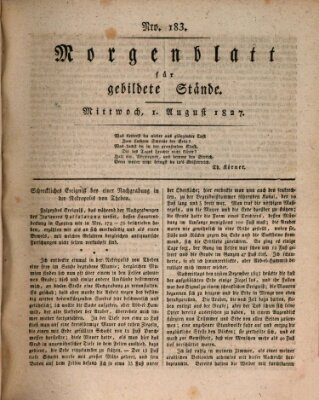 Morgenblatt für gebildete Stände Mittwoch 1. August 1827