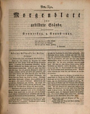 Morgenblatt für gebildete Stände Donnerstag 9. August 1827