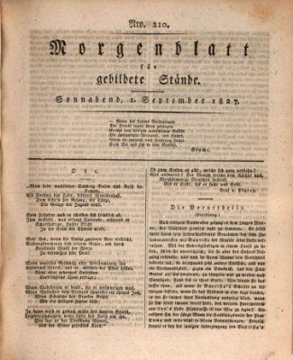 Morgenblatt für gebildete Stände Samstag 1. September 1827