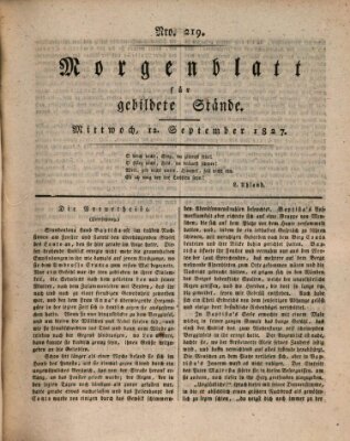 Morgenblatt für gebildete Stände Mittwoch 12. September 1827