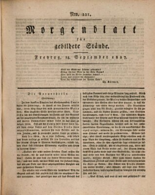 Morgenblatt für gebildete Stände Freitag 14. September 1827