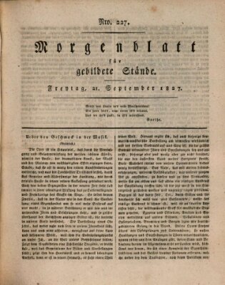 Morgenblatt für gebildete Stände Freitag 21. September 1827