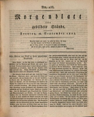 Morgenblatt für gebildete Stände Freitag 28. September 1827