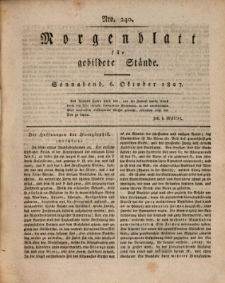 Morgenblatt für gebildete Stände Samstag 6. Oktober 1827