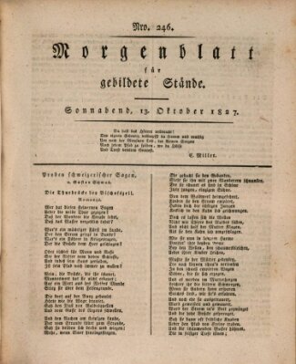 Morgenblatt für gebildete Stände Samstag 13. Oktober 1827