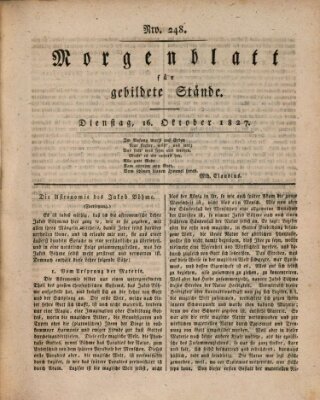 Morgenblatt für gebildete Stände Dienstag 16. Oktober 1827