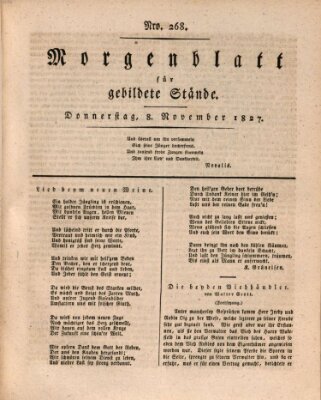 Morgenblatt für gebildete Stände Donnerstag 8. November 1827