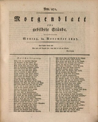 Morgenblatt für gebildete Stände Montag 12. November 1827