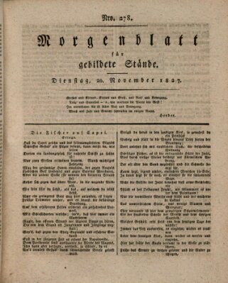 Morgenblatt für gebildete Stände Dienstag 20. November 1827