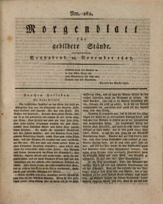 Morgenblatt für gebildete Stände Samstag 24. November 1827