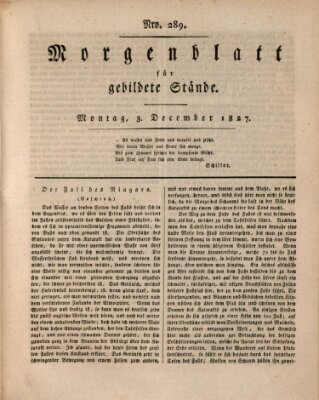 Morgenblatt für gebildete Stände Montag 3. Dezember 1827