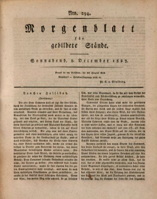 Morgenblatt für gebildete Stände Samstag 8. Dezember 1827