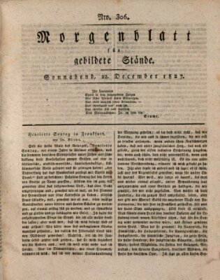 Morgenblatt für gebildete Stände Samstag 22. Dezember 1827