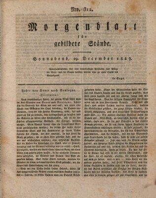 Morgenblatt für gebildete Stände Samstag 29. Dezember 1827