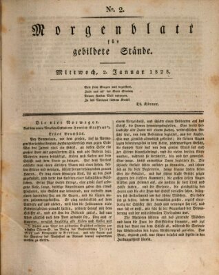 Morgenblatt für gebildete Stände Mittwoch 2. Januar 1828