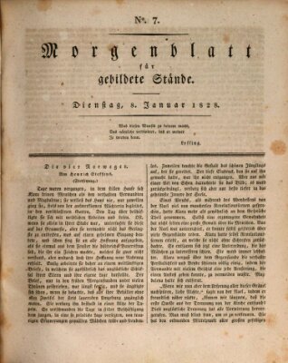 Morgenblatt für gebildete Stände Dienstag 8. Januar 1828