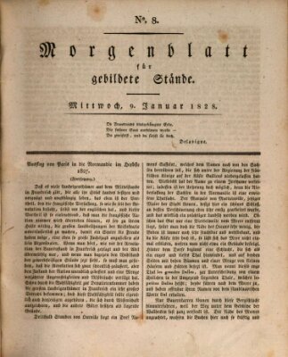 Morgenblatt für gebildete Stände Mittwoch 9. Januar 1828