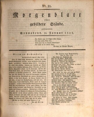 Morgenblatt für gebildete Stände Samstag 12. Januar 1828